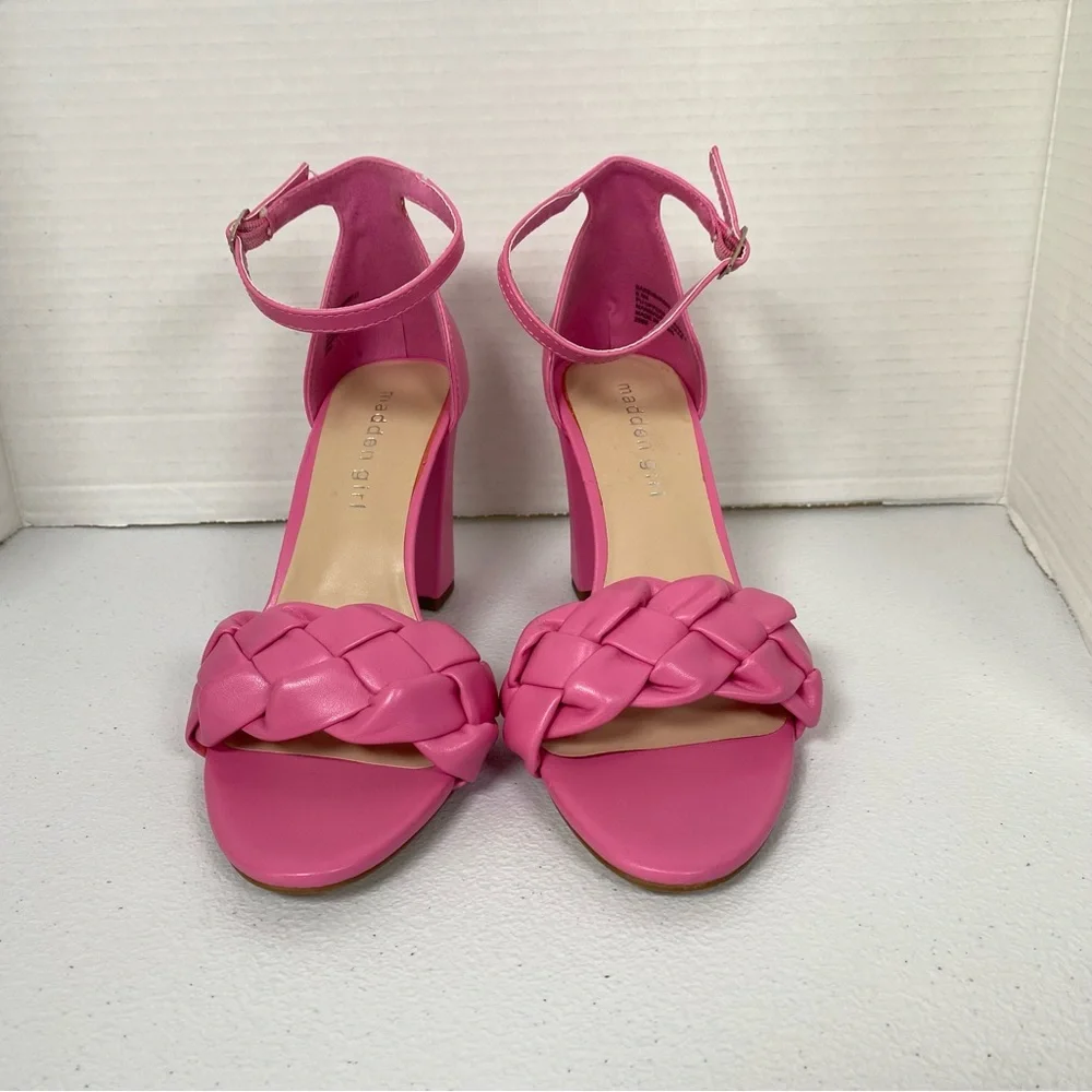 Madden Girl Barbi Sandals Women’s 6.5M Fuchsia Pink Block Heel Open Toe NWOT - Picture 8 of 8